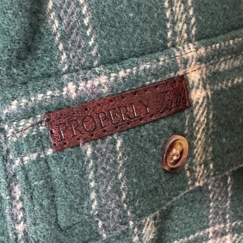 Properly Tied Boys Ranch Flannel Plaid Shirt Size 6 Green Layering Outdoor - Picture 3 of 6
